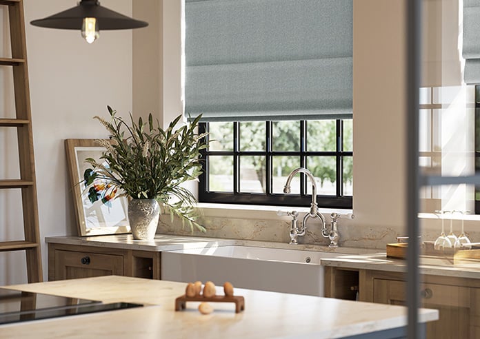 Soft Chevron, Urban Grey - Motorised Roman Blind - Image 5